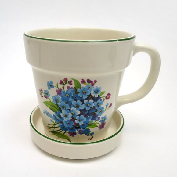 Vintage Flower Pot Floral Mug England - Picture 1 of 10